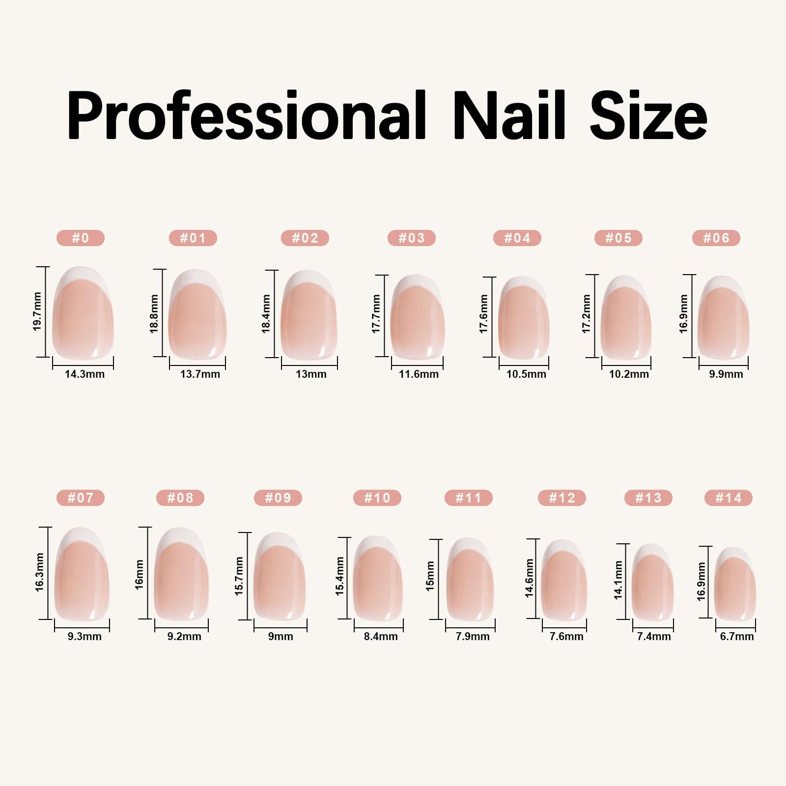 Misssix French Tip Press On Nails Short Oval Nude Fake Nails with Glue