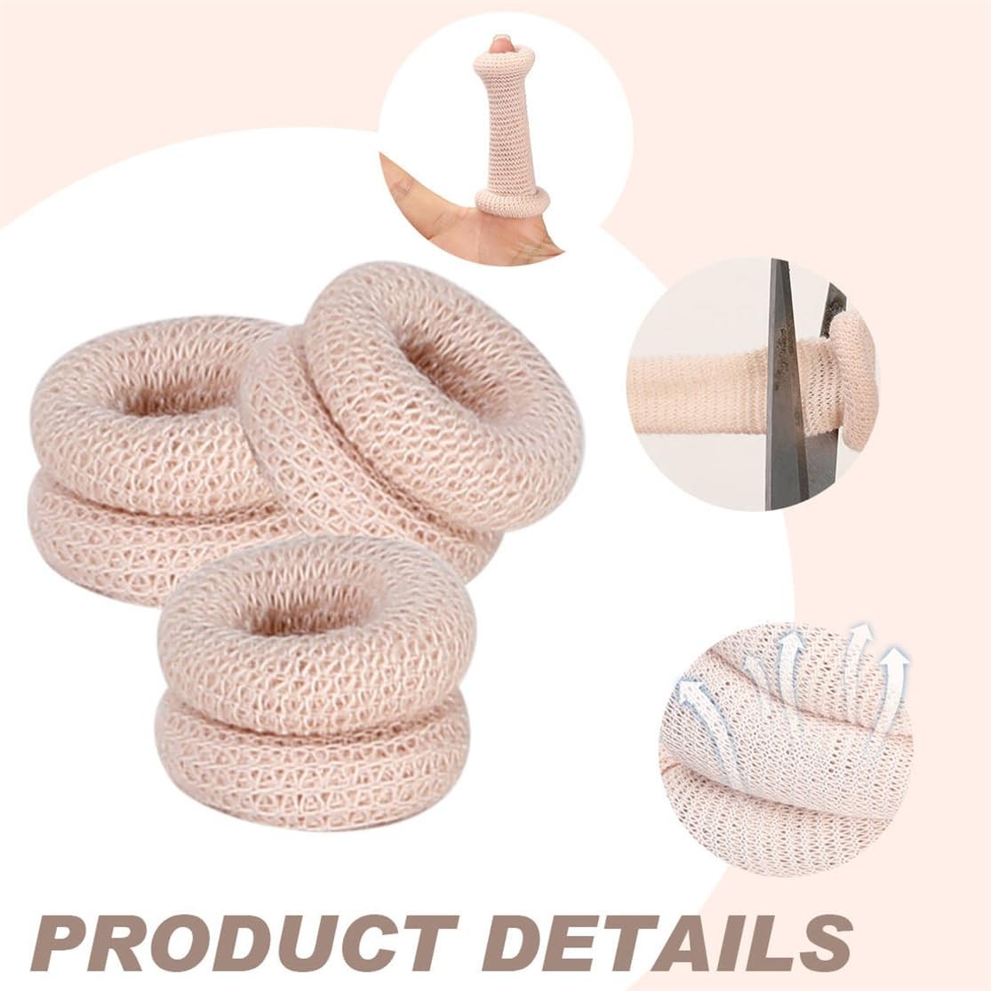 30 Pcs Bobs Thumb Bandage Finger Bandage Tubular Cotton Finger Cots for Kitchen