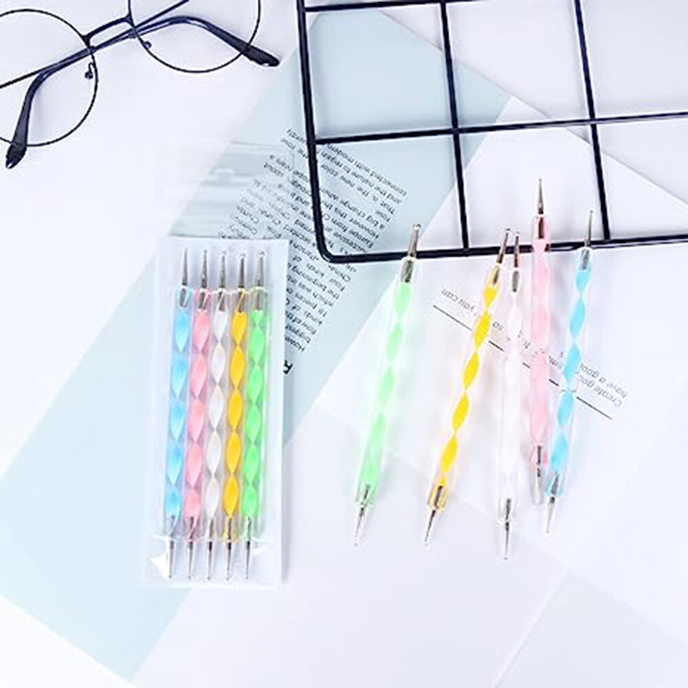 5PCS Dotting Pens Nail Art Design Tools Manicure Kit Ball End Dot Art Tools USA