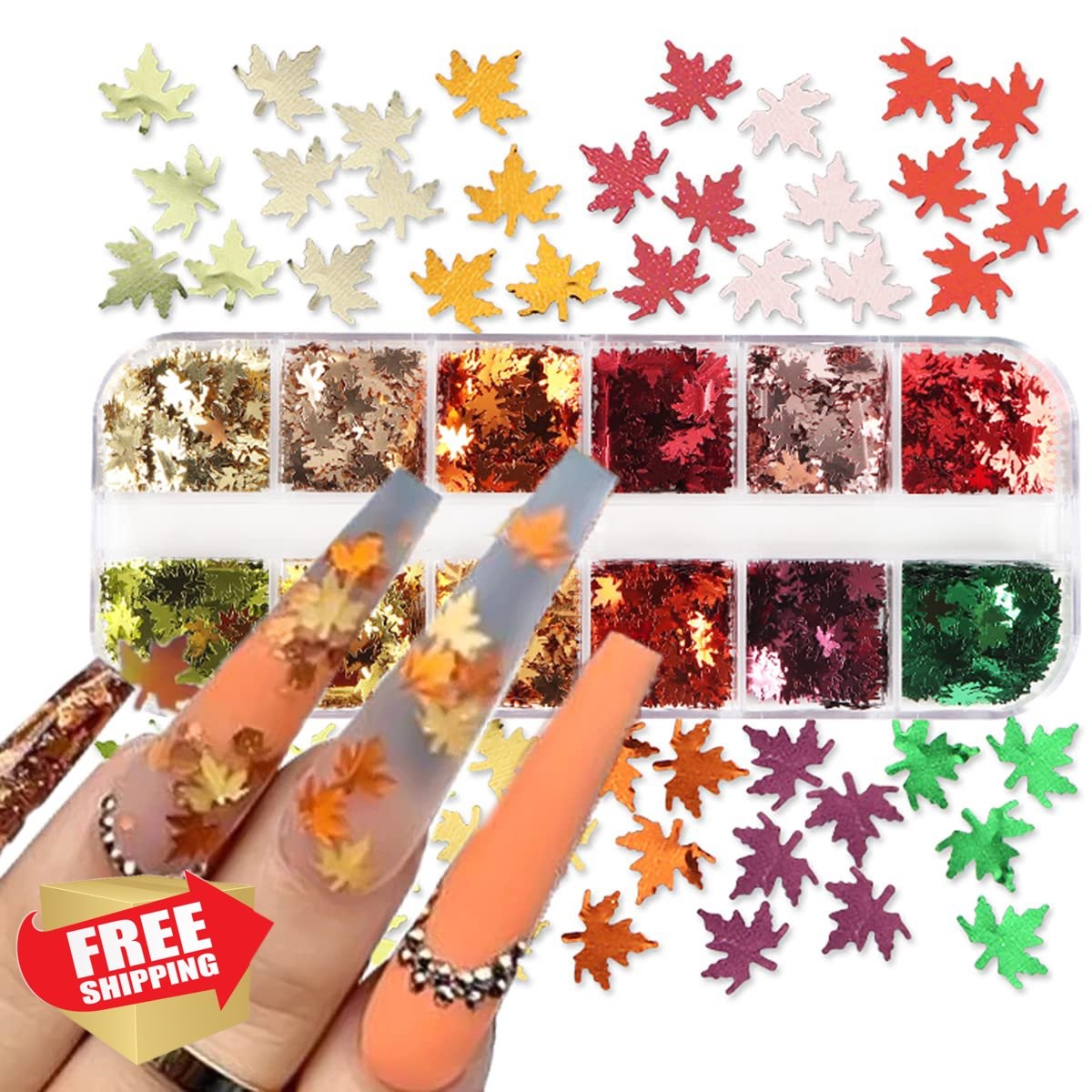 KZBTRBT 3D Maple Leaf Nail Glitters glitter 5