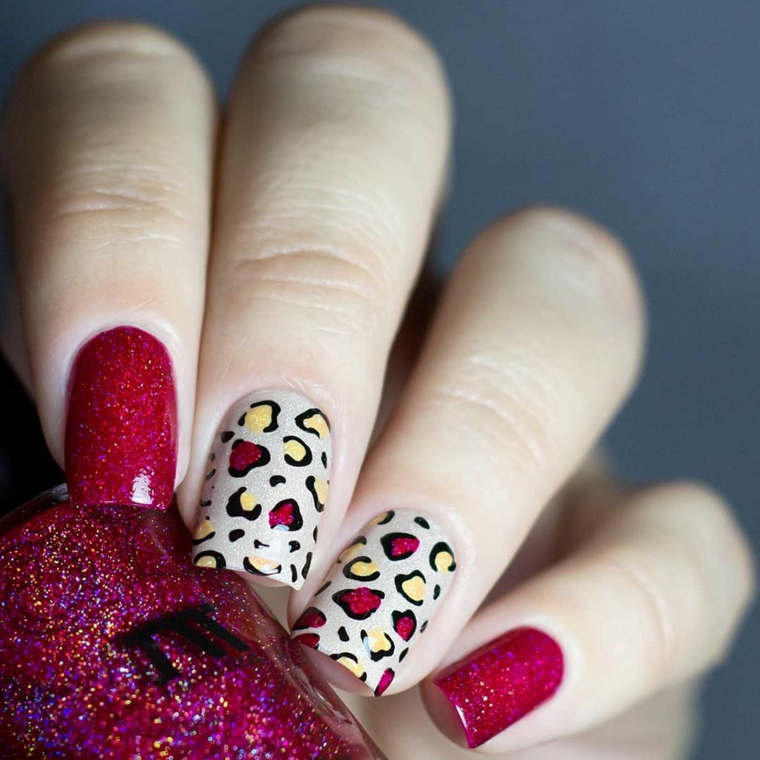 Whats Up Nails Cheetah Hearts Stencils for Nails, Valentine’s Day Nail Stickers