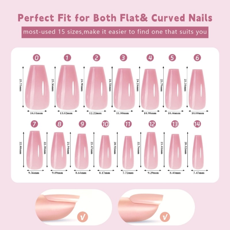 1 Box Soft Gels Nails Tips Nudes Press On Nails French Tip False Nails for Women