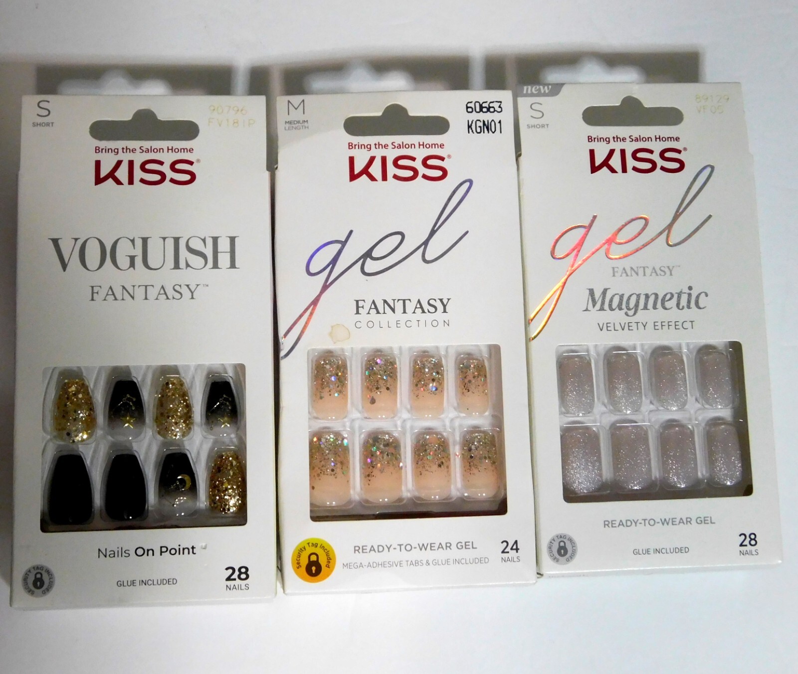 Kiss LOT Of 5 NEW Boxes PRESS ON NAILS Limited Ed Gel Fantasy Voguish Fantasy