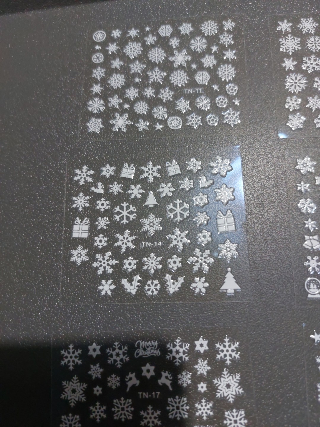 10 X Small Sheets Of White Christmas Nail Art Stickers (D214) New