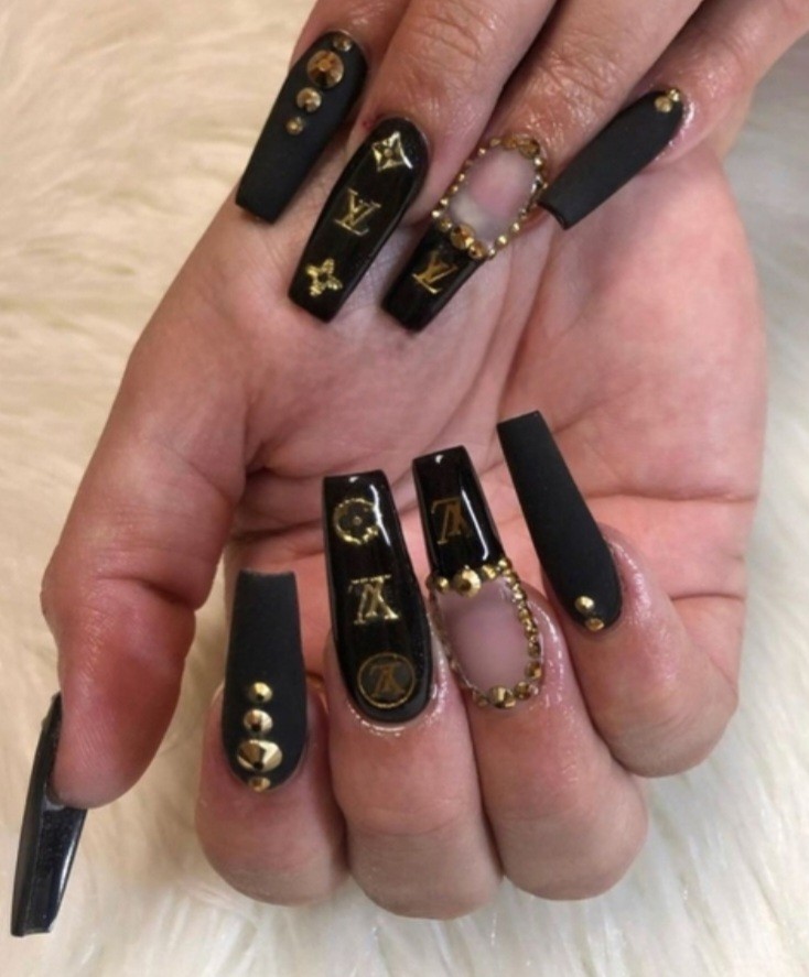 NWT NAIL ART DESIGN SELF-SEAL STICKERS N°38 SOLID GOLD!