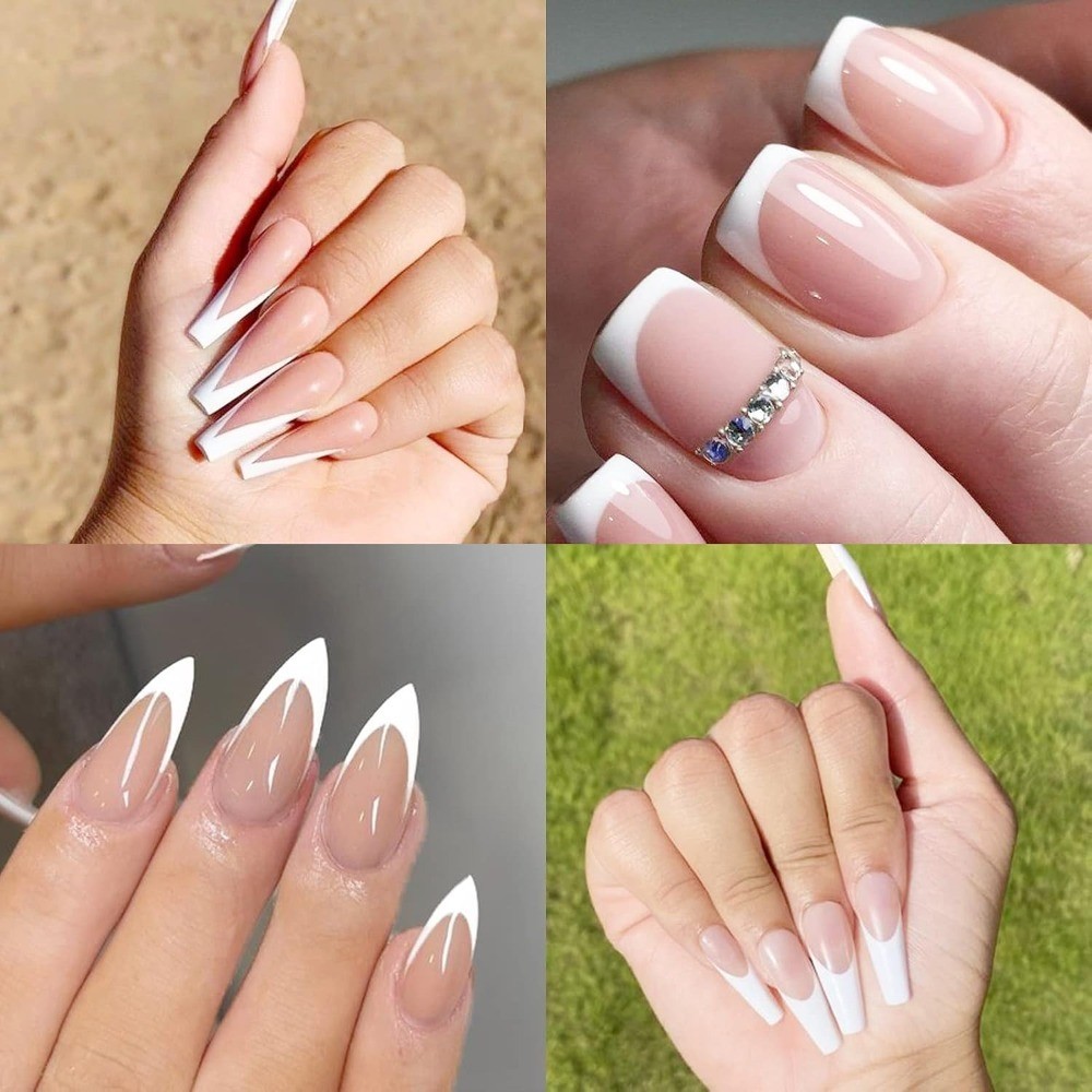 French Tip Nail Guides Self-Adhesive Manicure Stickers Moon and V Shape Edge