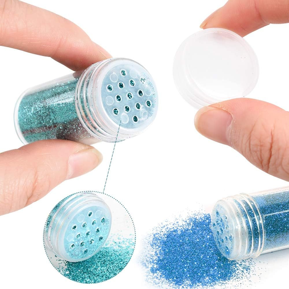 Extra Fine Glitter, Set of 24 Colors Nail Arts Face Hair Eye Lip Gloss Makeup Gl