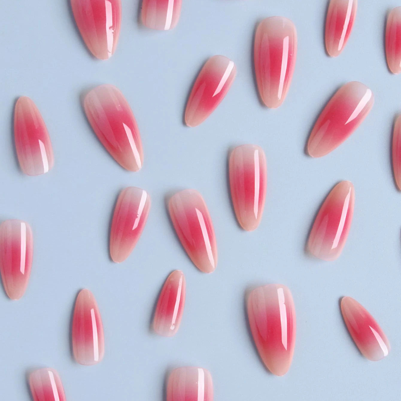 24PCS Press on Nails Short Almond Medium Fake False Nails With Glue Acrylic