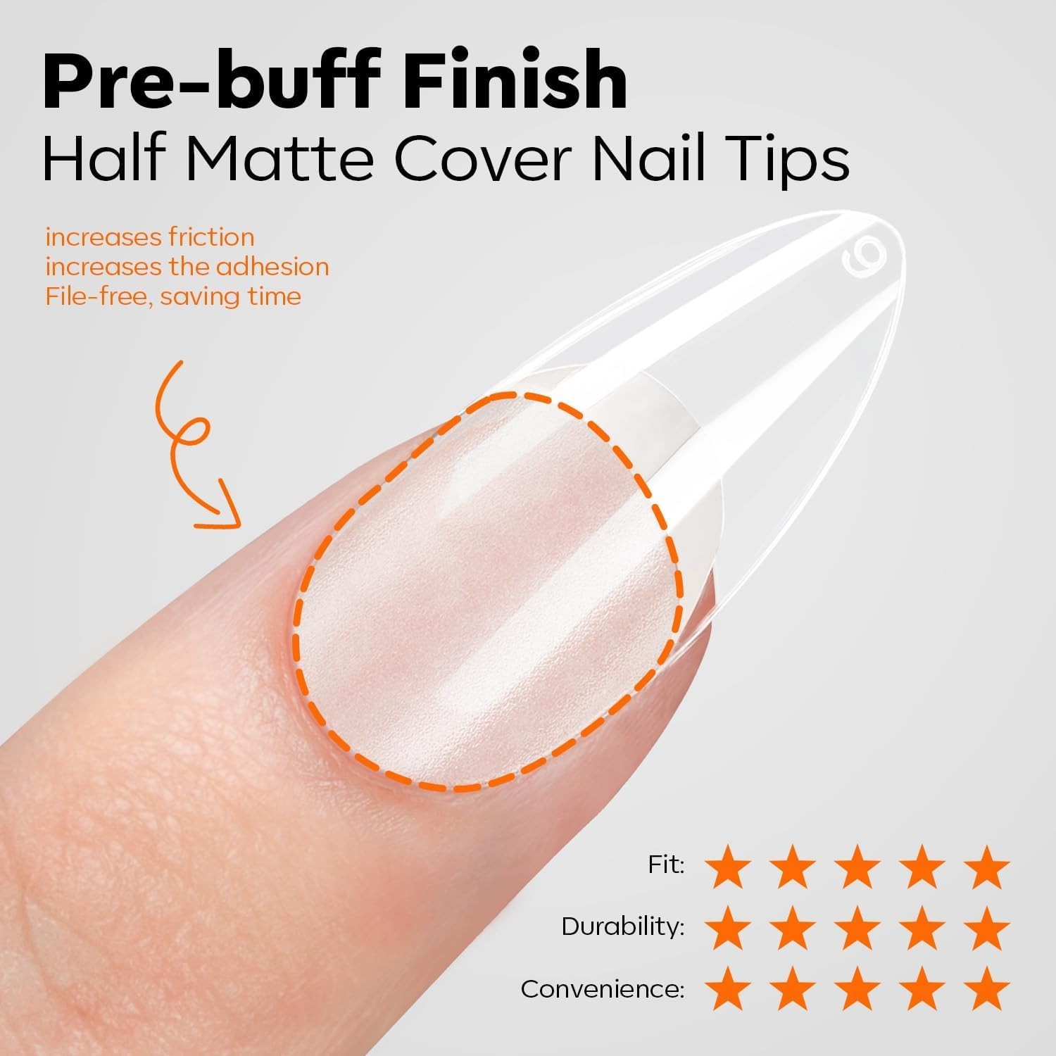X Nail Gel Kit Almond, Upgrade 15Sizes Fake Nails, 9-in-One Glue Dehydrator &…