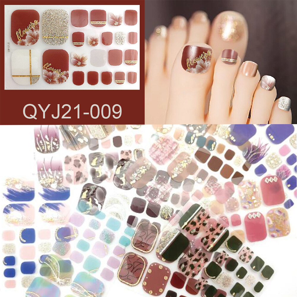 Fashion Toe Nail Stickers Decals Wraps Nail Art SelfStick Women Convenient