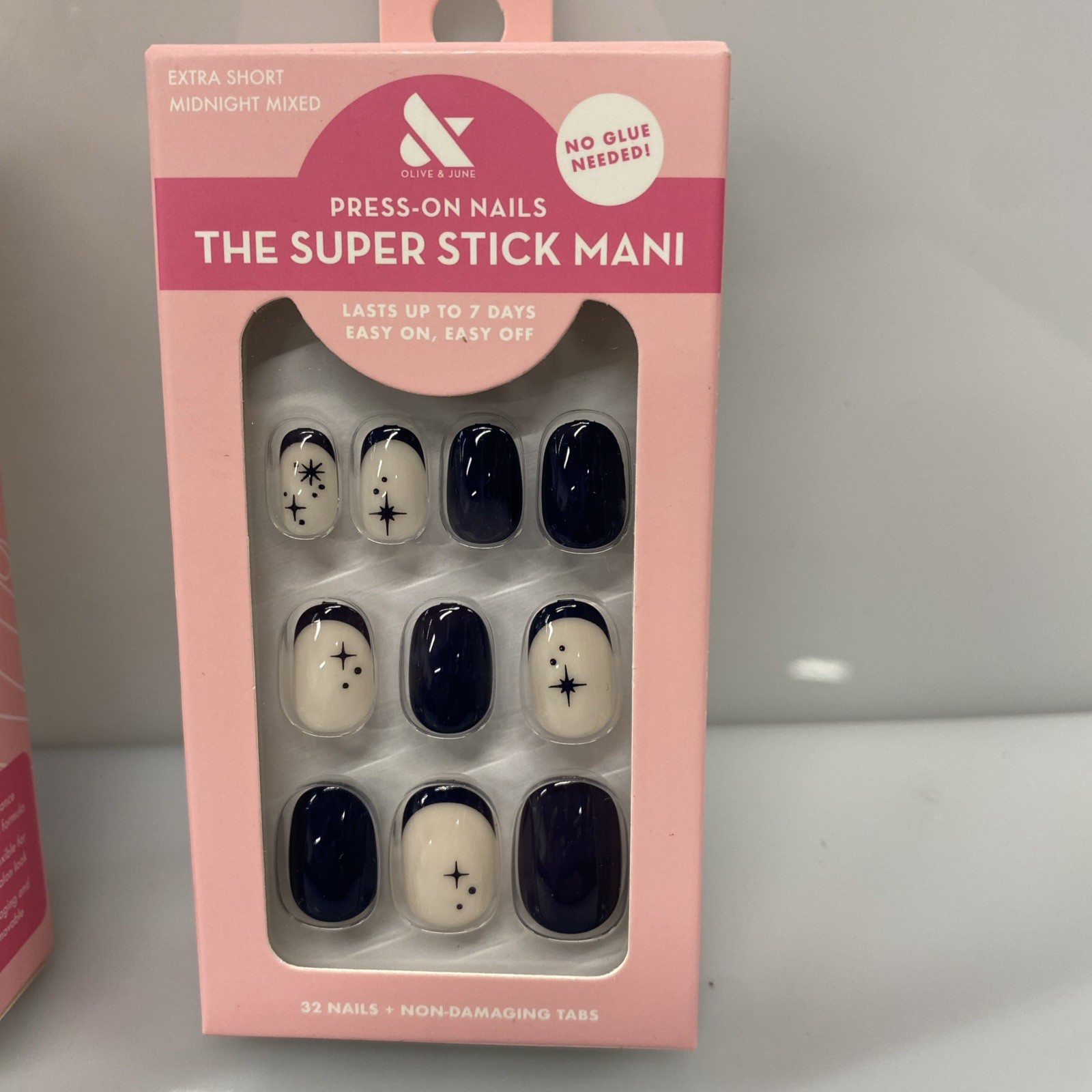 2X Olive & June Press-Ons Nails Extra Short Midnight – 32 CT
