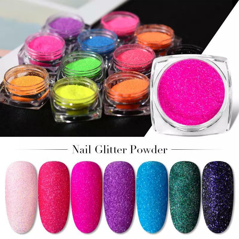 17 Colours Mermaid Nail Glitter Powder Sugar Neon Iridescent Aurora Mirror