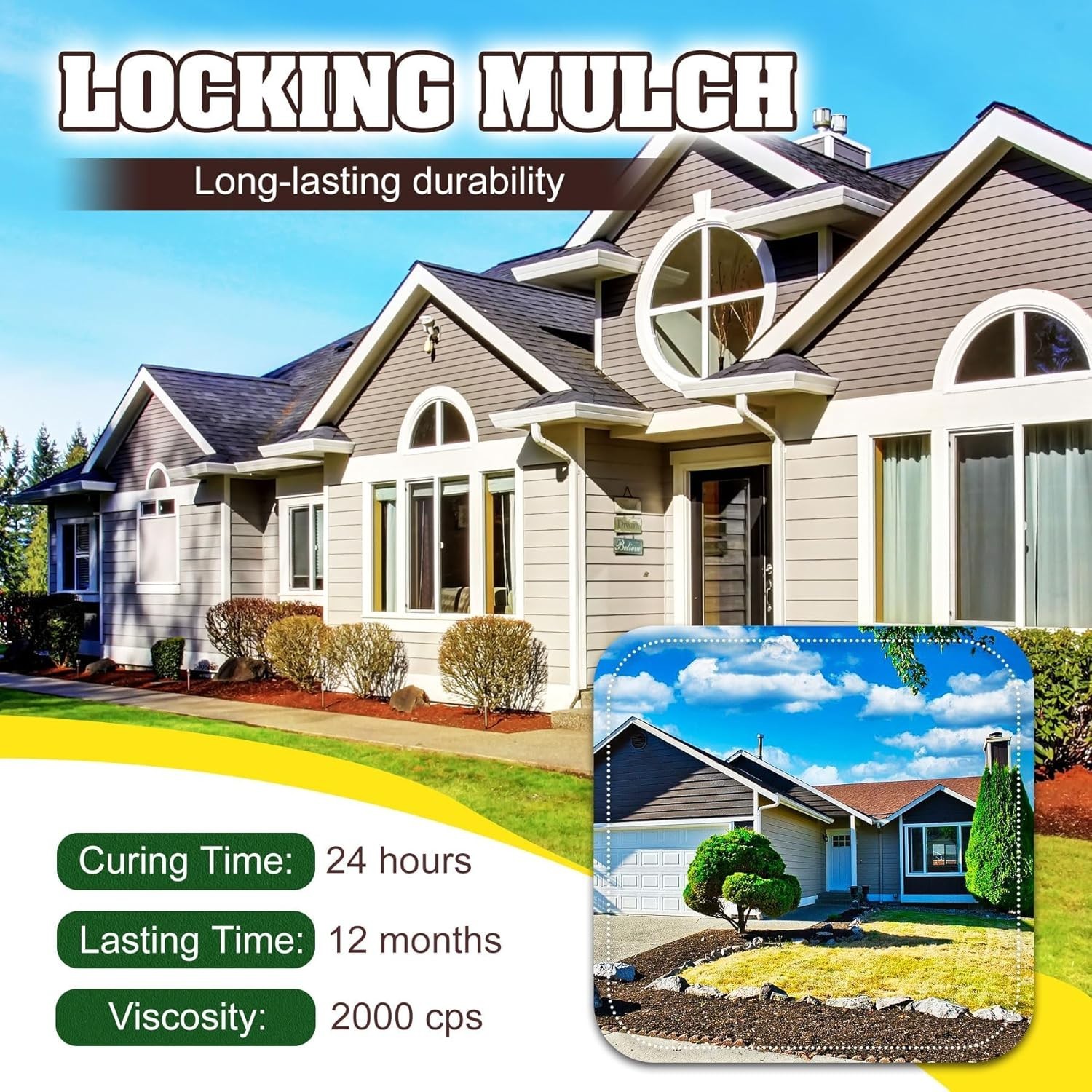 Rock Glue, Mulch Glue 1 Gallon / 128oz – Fast Drying and Long Lasting Pea Gra…