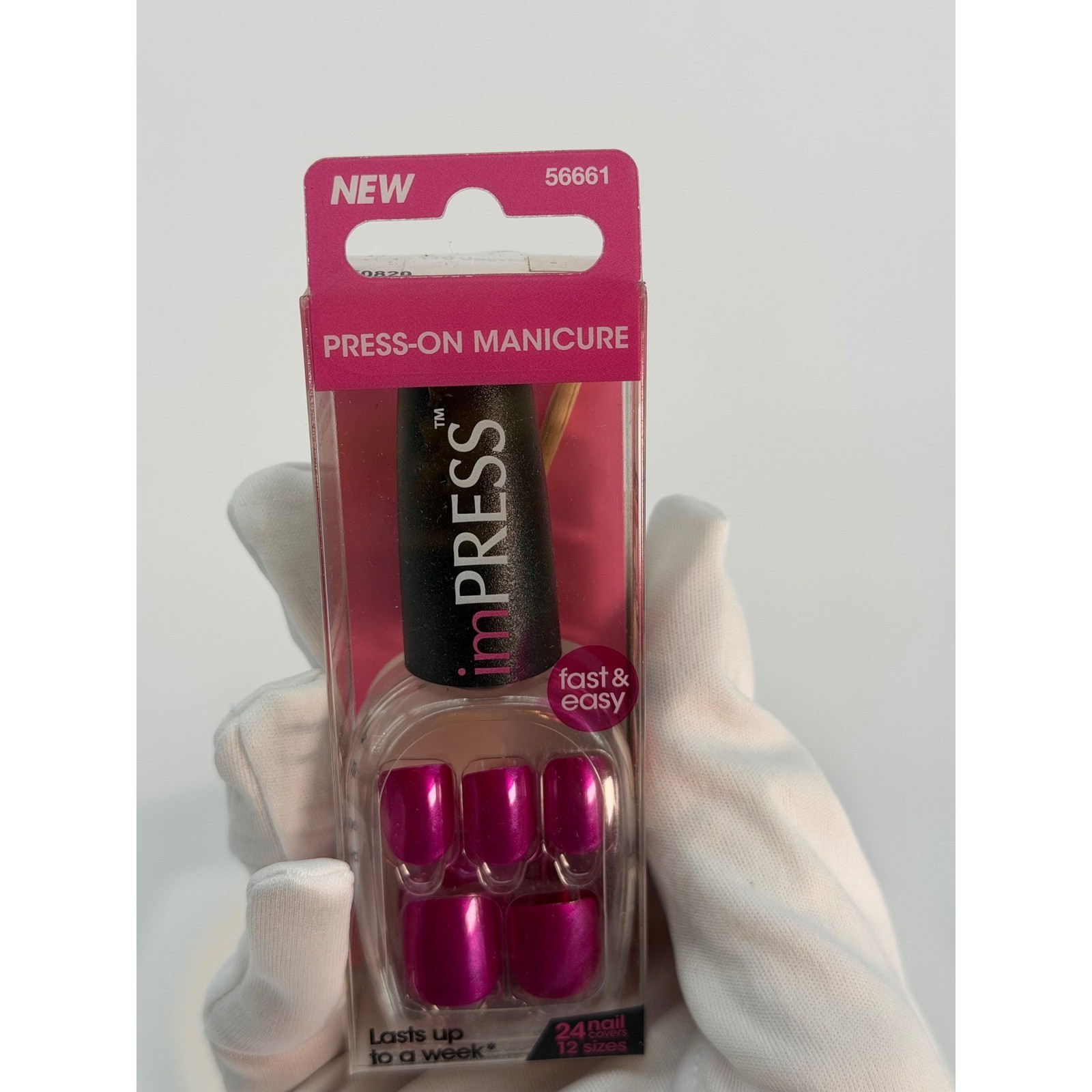 imPRESS Press On Manicure Nails New Pink Metallic 24 Count 12 Girlhoodcore 93-47