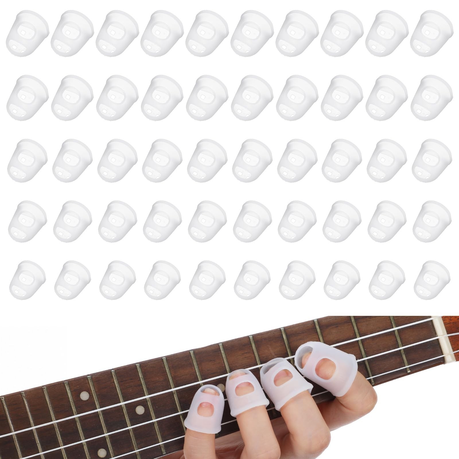 Piriuuo 50 Pcs Guitar Finger Covers, Silicone Finger Tip Protectors Anti-Slip…