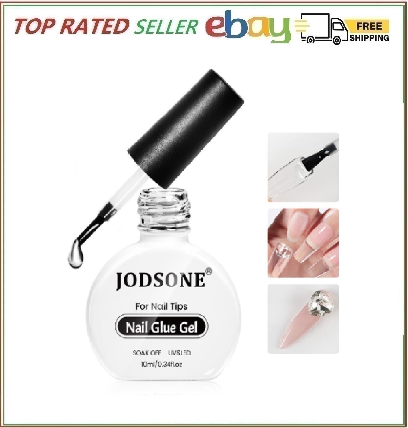 JODSONE 10ml Gel Nail Glue Strong for Nail Tips Long Lasting Extension for C…