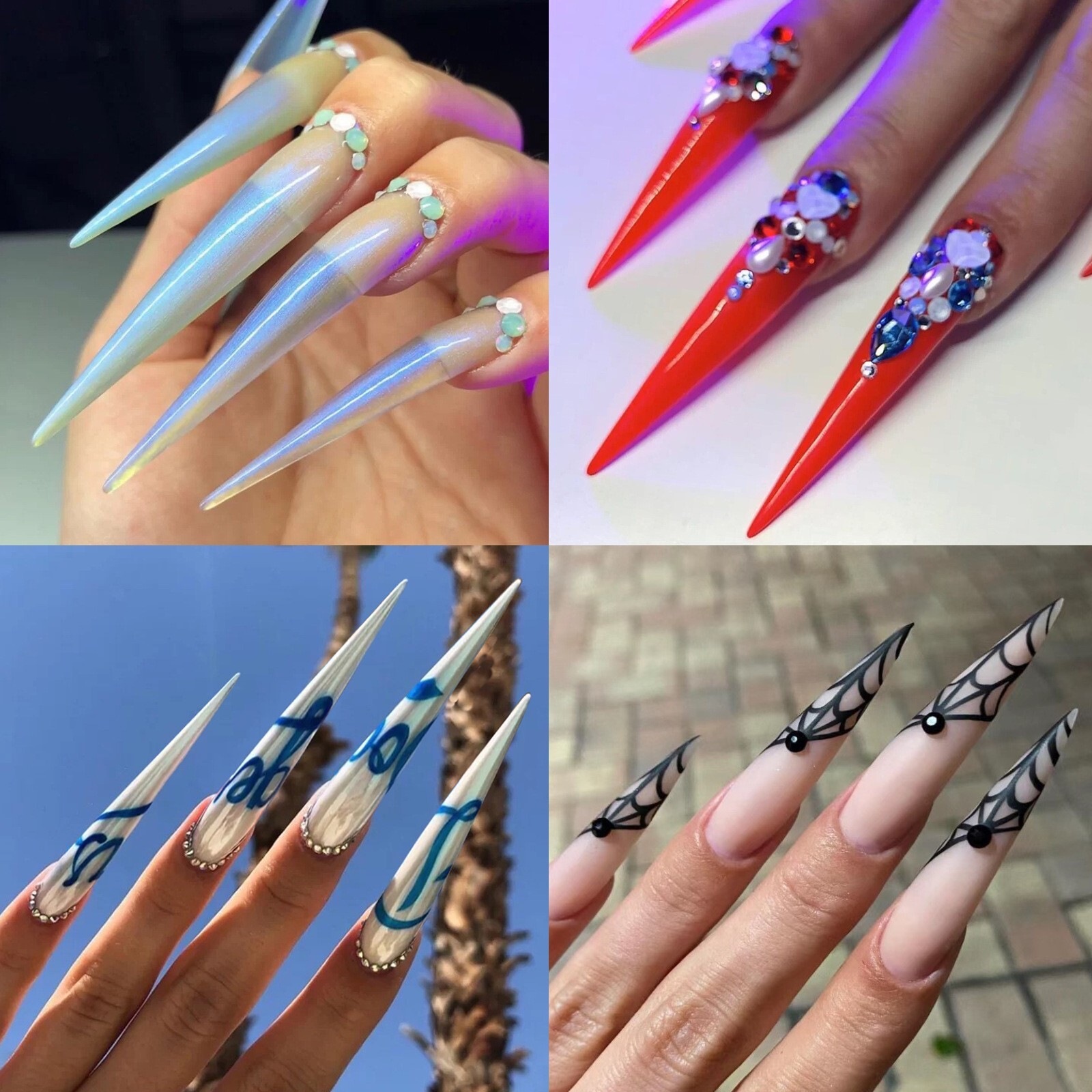 XL~XXXL False Nail Tips C Curve Stiletto Half Cover Fake Nails Finge 300/500Pcs
