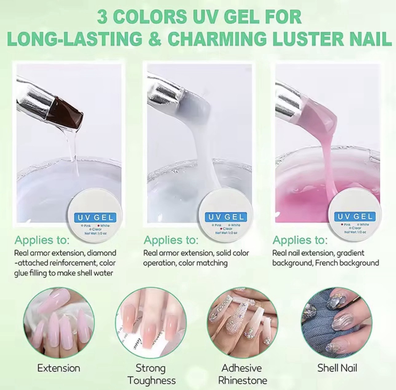 Acrylic Nail Kit with UV Lamp, Acrylic Powder & Liquid Set for Gel Nails DIY Gif