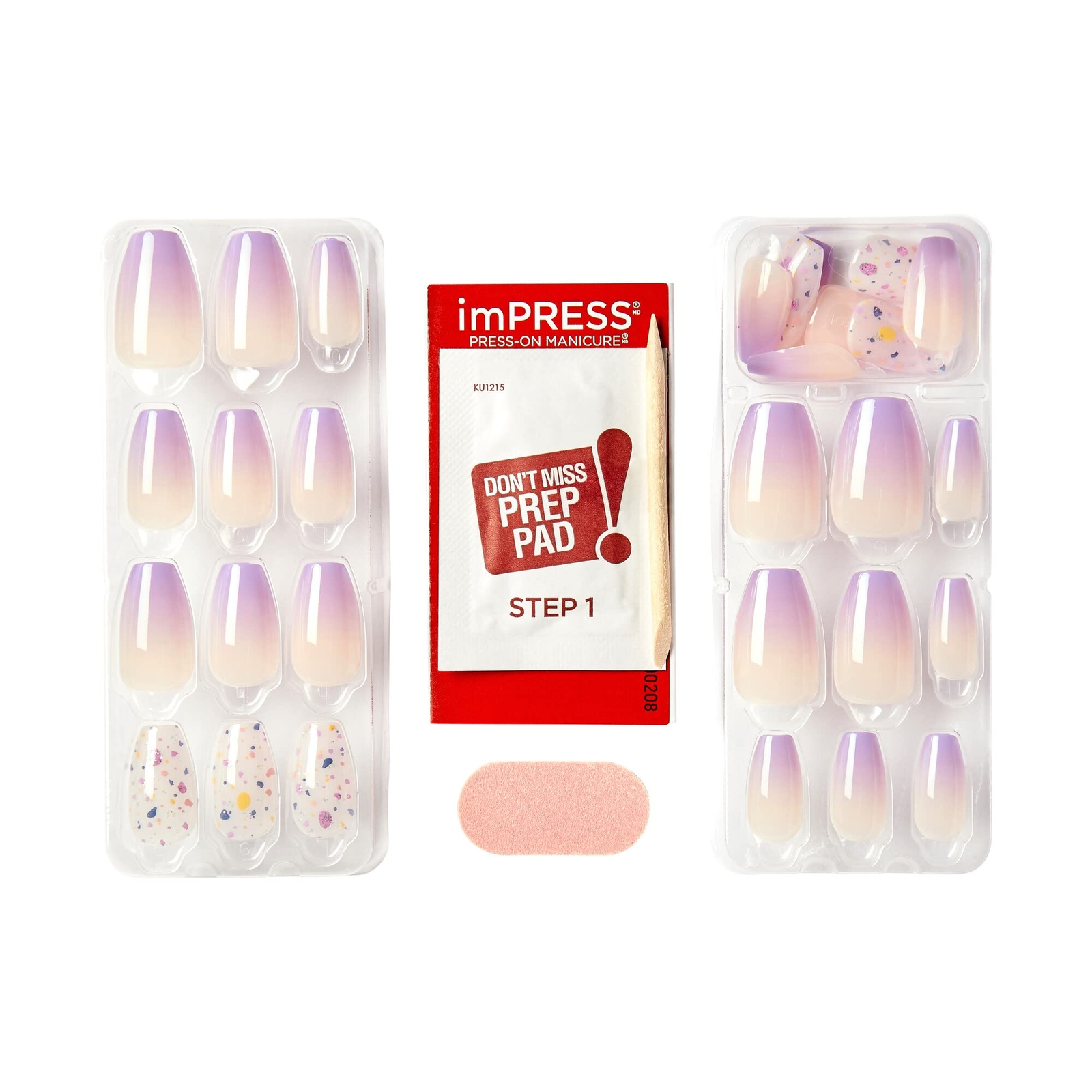 KISS imPRESS No Glue Mani Press On Nails, All I Want’, Purple, Medium, Coffin