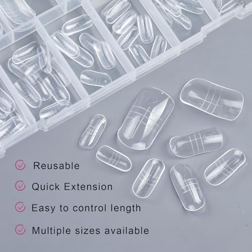Dual Toe Forms – Poly Extension Gel Toenail 300pcs Reusable Full Square Toenail