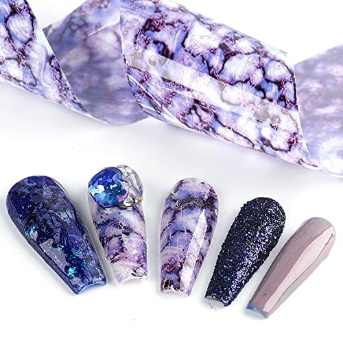 Marbling Nail Foil Transfer Stickers Decals, 10 Sheets Marble Pattern Nail