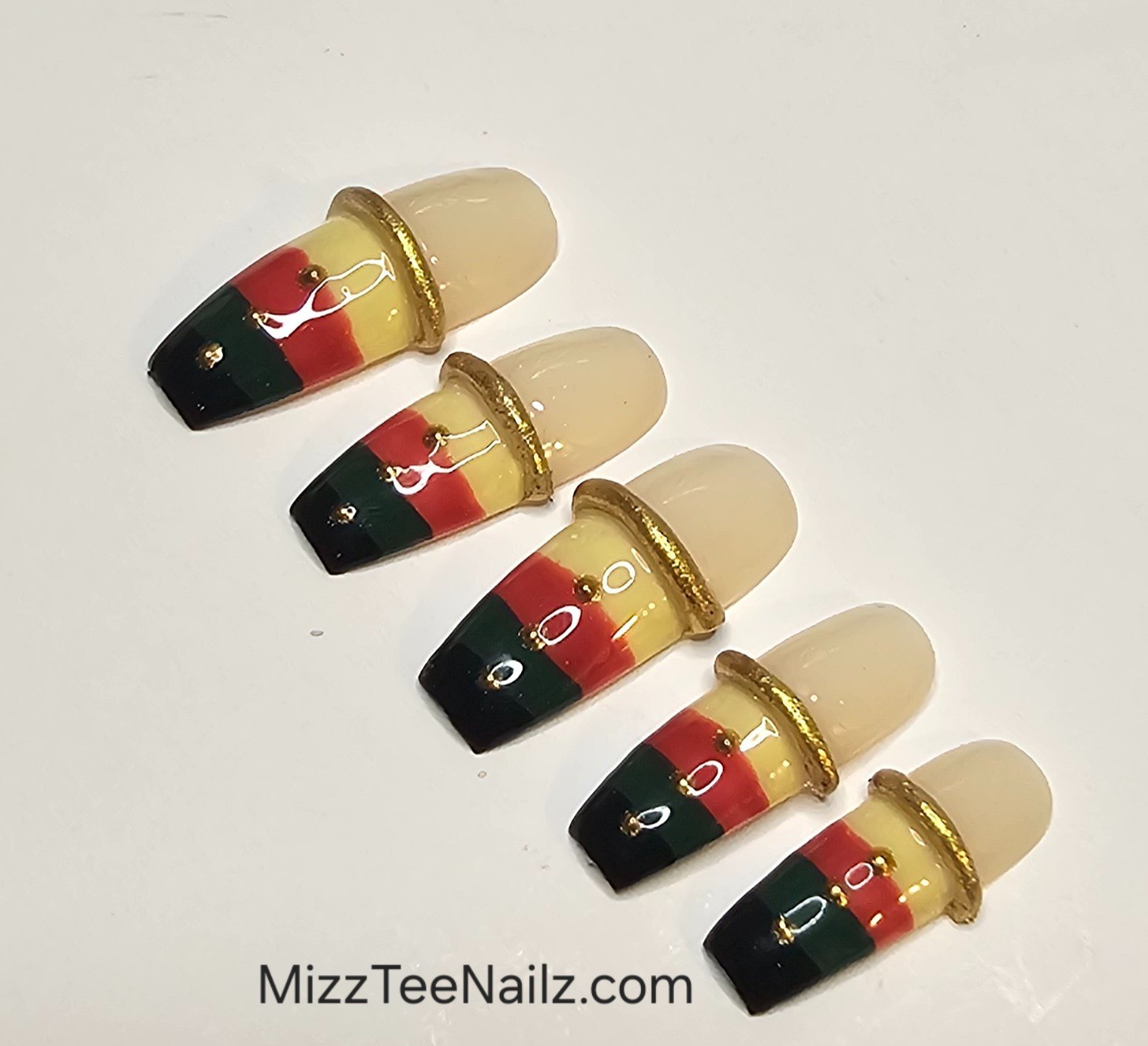 Press-On Nail Set #102: Black Pride 1