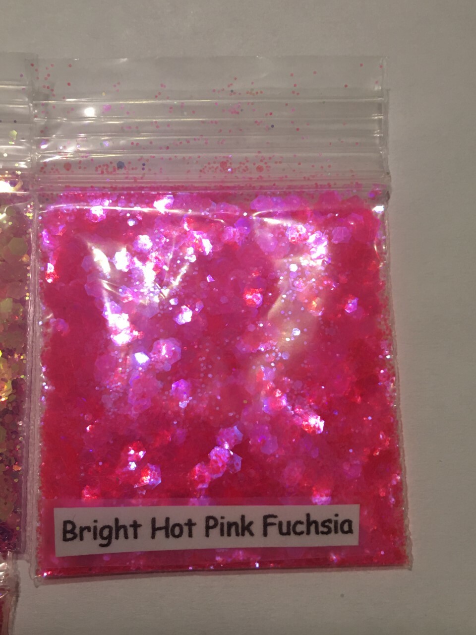 Super Sparkling Glitter Hexagon/IRR Mix-Bright Hot Pink Fuchsia-Nail Art Craft