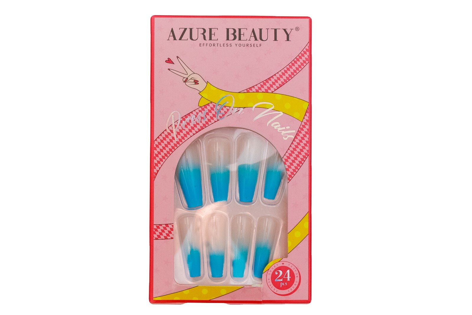 Azure Beauty Effortless Yourself Press On Nails 24 Pieces Nail File Prep Pad
