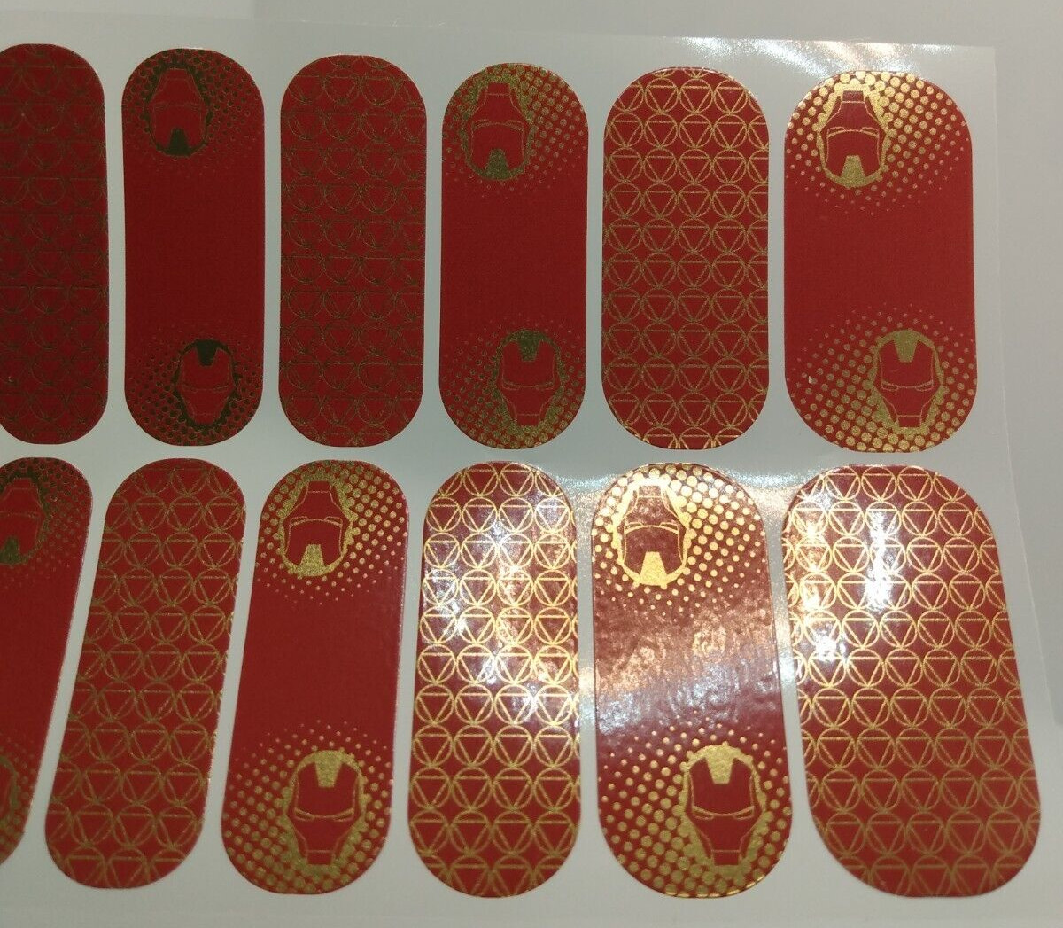 Jamberry Nail Wrap “I am Iron Man” Gold Red Marvel Full Sheet