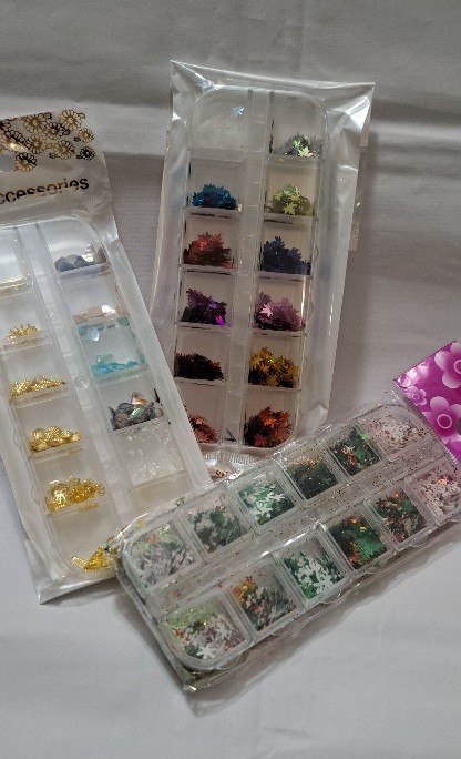 Nail Art Decoration Christmas Autumn Sequins 3 Boxes Set C