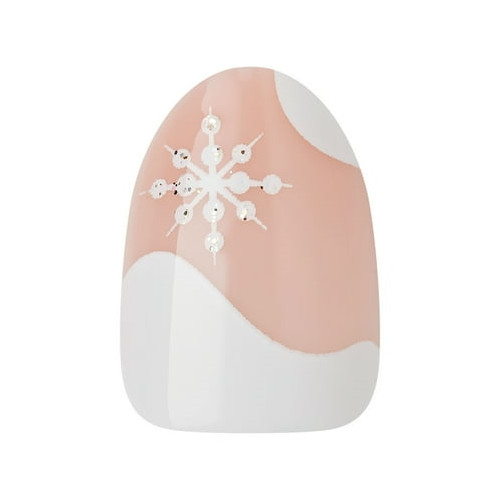 KISS Voguish Fantasy Press on Nails, Bring Me Love, White, Short Almond, 28 Ct