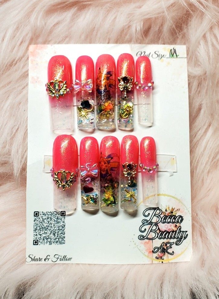 Sailor Moon Aquarium Press On Nails Handmade