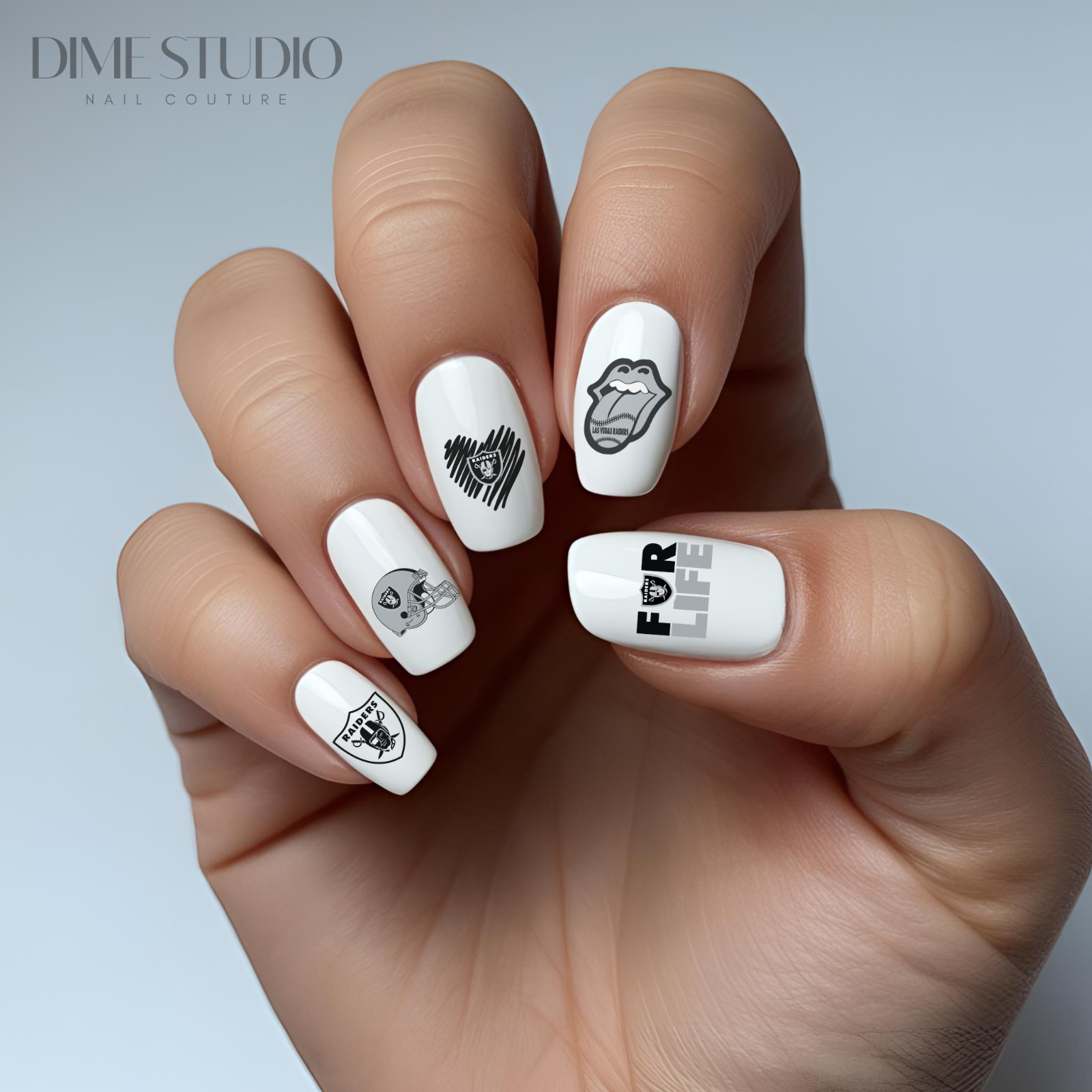 Las Vegas Raiders Nail Decals Water Transfer Nail Art
