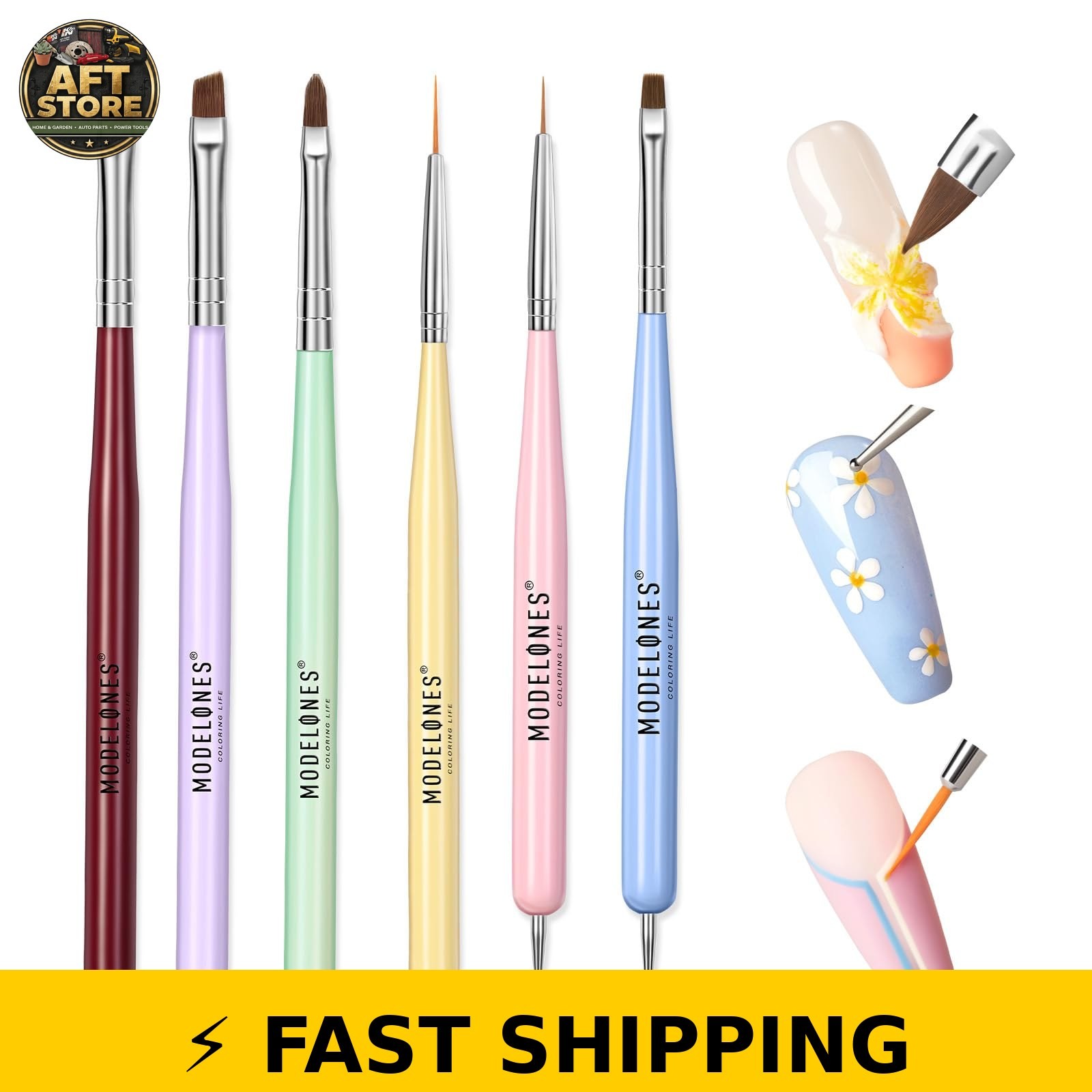 Modelones Nail Art Brushes Set – Professional Tools for DIY & Salon Use