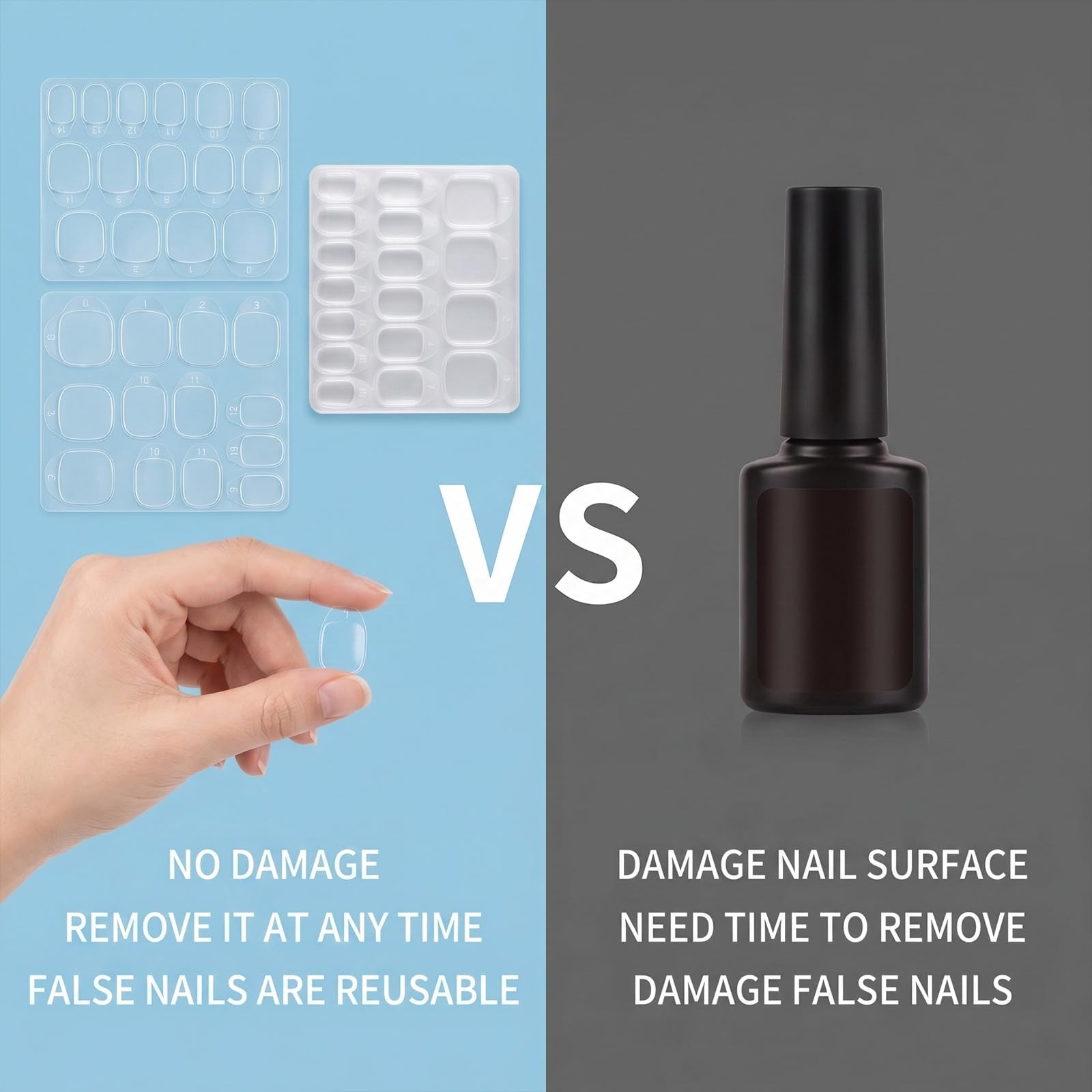 20 Sheets Nail Adhesive Tabs Double Sided Nail Glue Sticker for False Nails