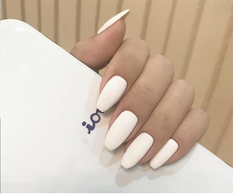 Secret Lives® acrylic press on nails designer artifical 24nails extension white