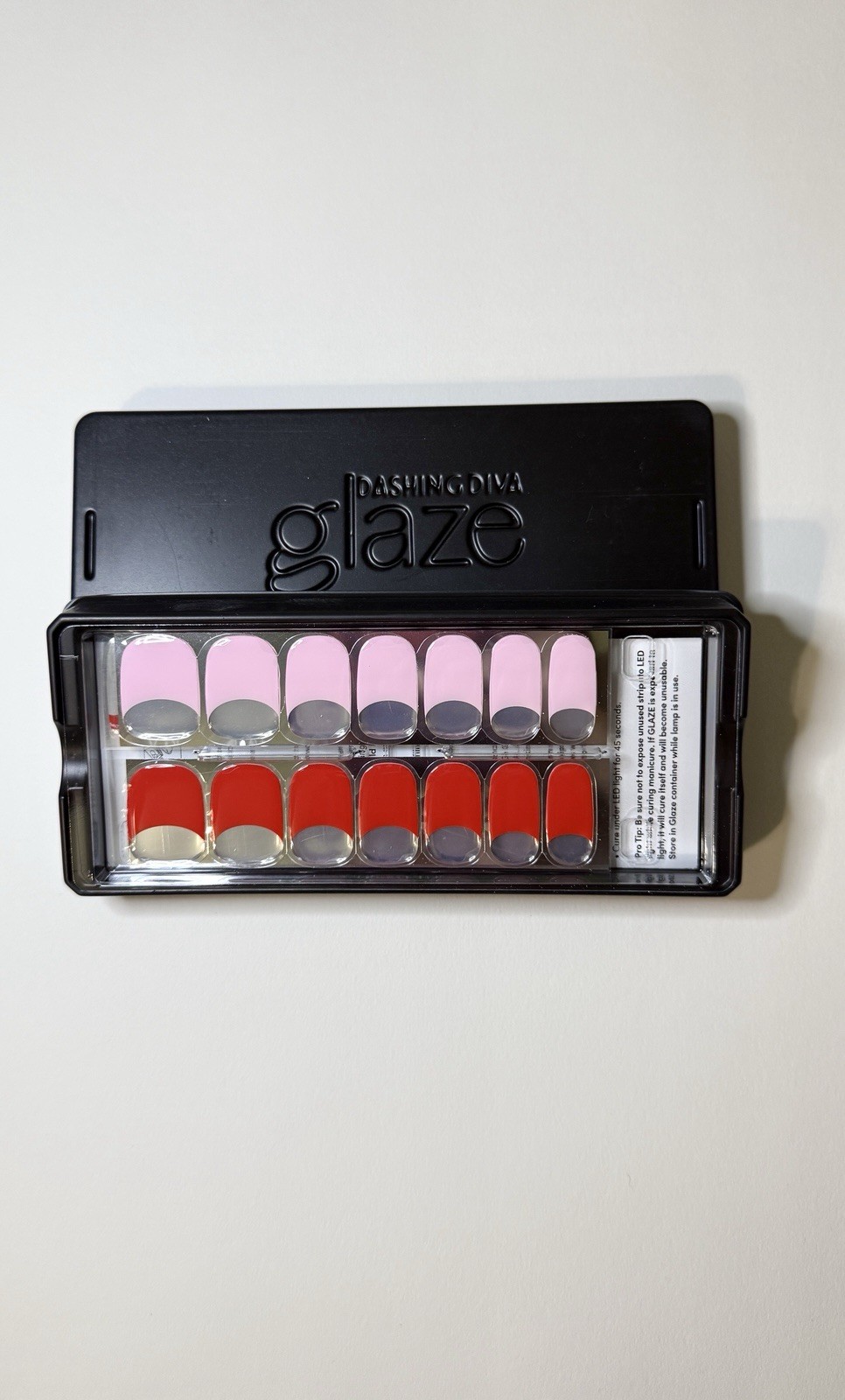Dashing Diva GLAZE Semi-Cured Gel Nail Strips Sweet Soulmate Pink Ombre HTF