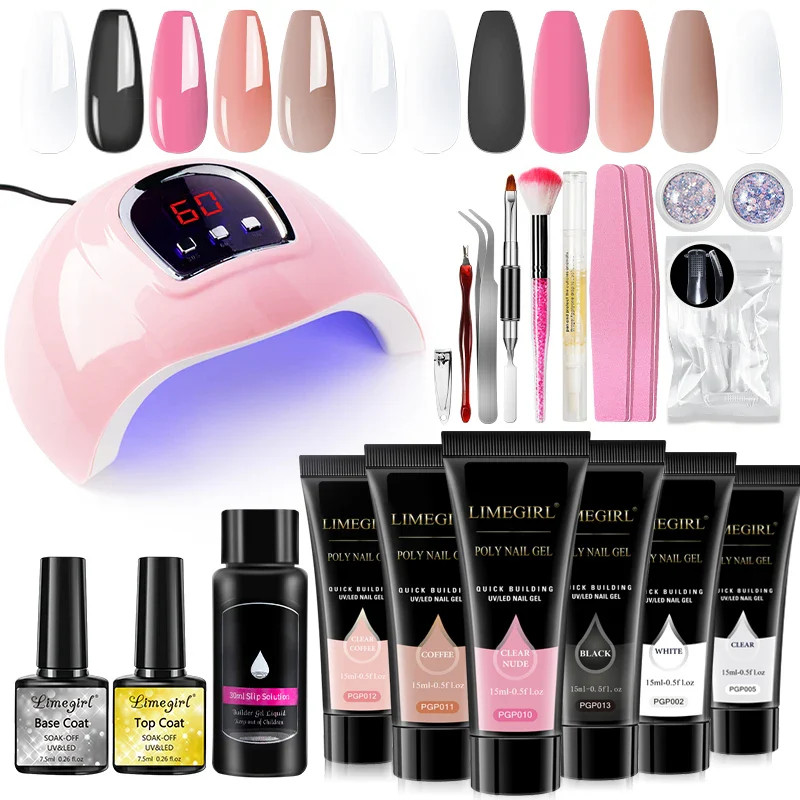 Limegirl Acrylic Manicure Kit UV LED Light Gel Varnish Kit Gel Extension NailKit