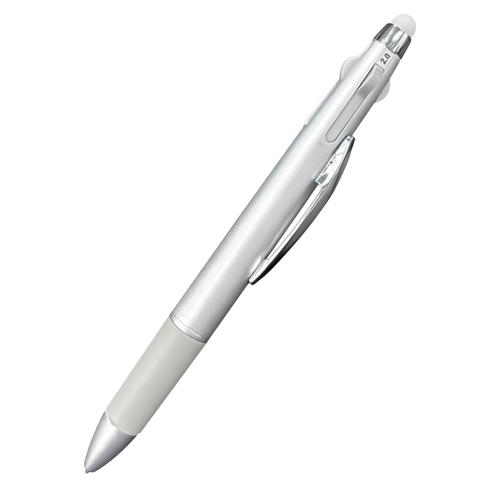Silver Gray 4-in-1 Nail Art Dotting Pen with Size-Marked Tips and Pressing He…