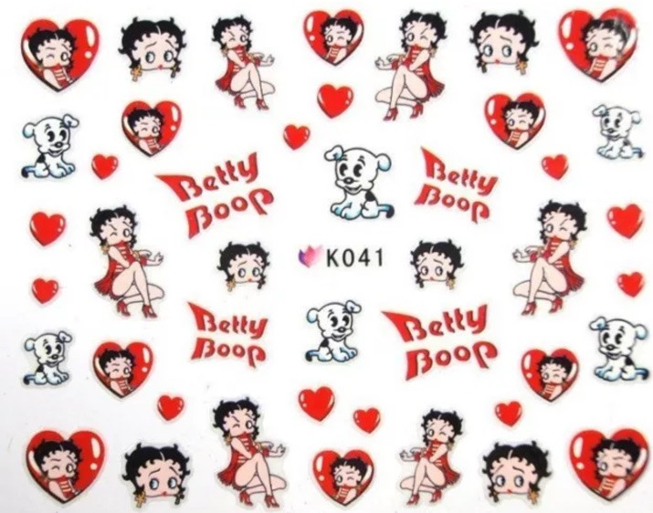 Betty Boop 3D Nail Art Sticker Decal USA Seller Free Fast Ship All SET 5 PCS