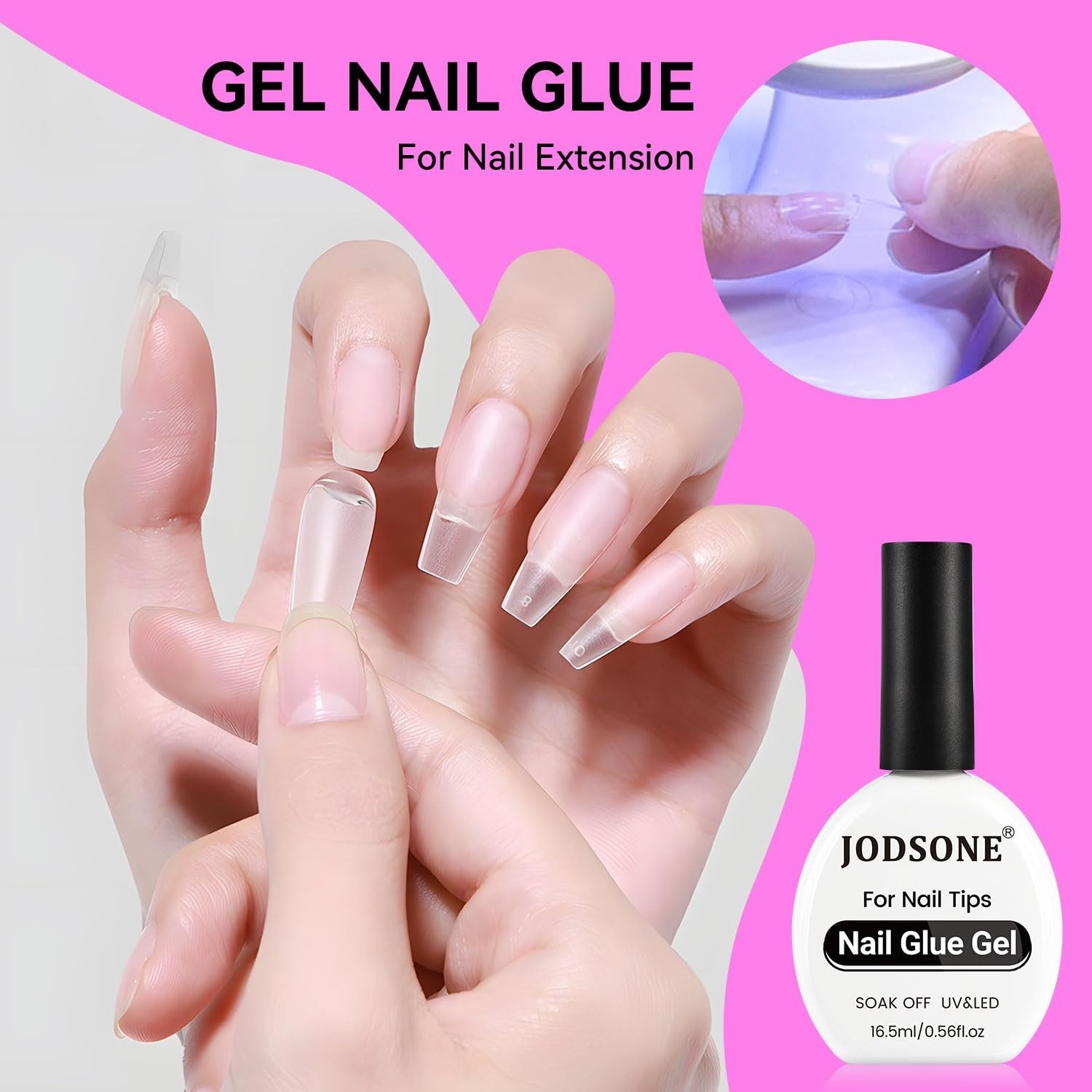 Long-Lasting Nail Glue Gel – 2 Pack for False Nails and Rhinestone Applications