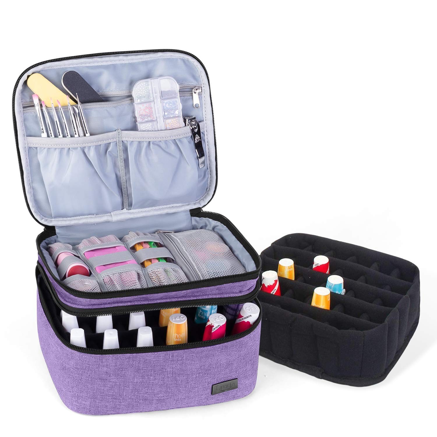 LUXJA Nail Polish Carrying Case – Holds 20 Bottles (15ml – 0.5 fl.oz), Portab…