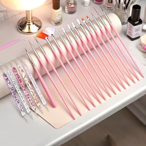 Nail Art Tools Set, Nail Art Kit for Beginners: 15 Professional Nail Brushes for