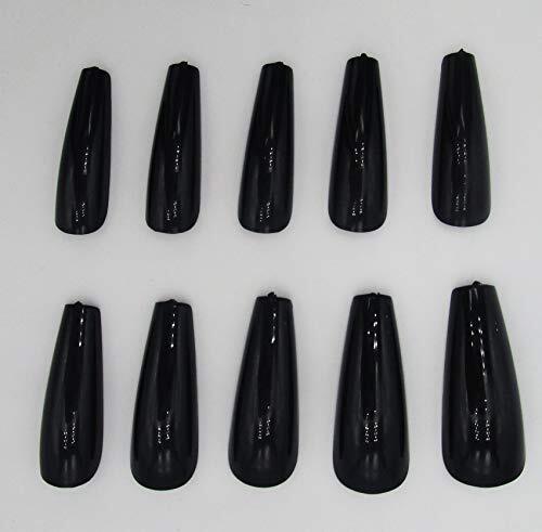 100pc Coffin False Nails Press ons Artificial Fingernails Acrylic Tips Black