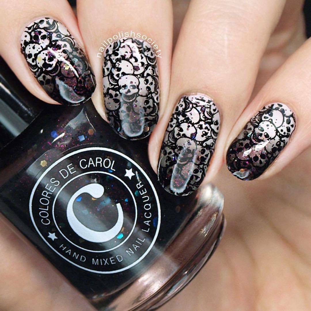 B036 Eeks and Screams Stamping Plate For Stamped Nail Art Design