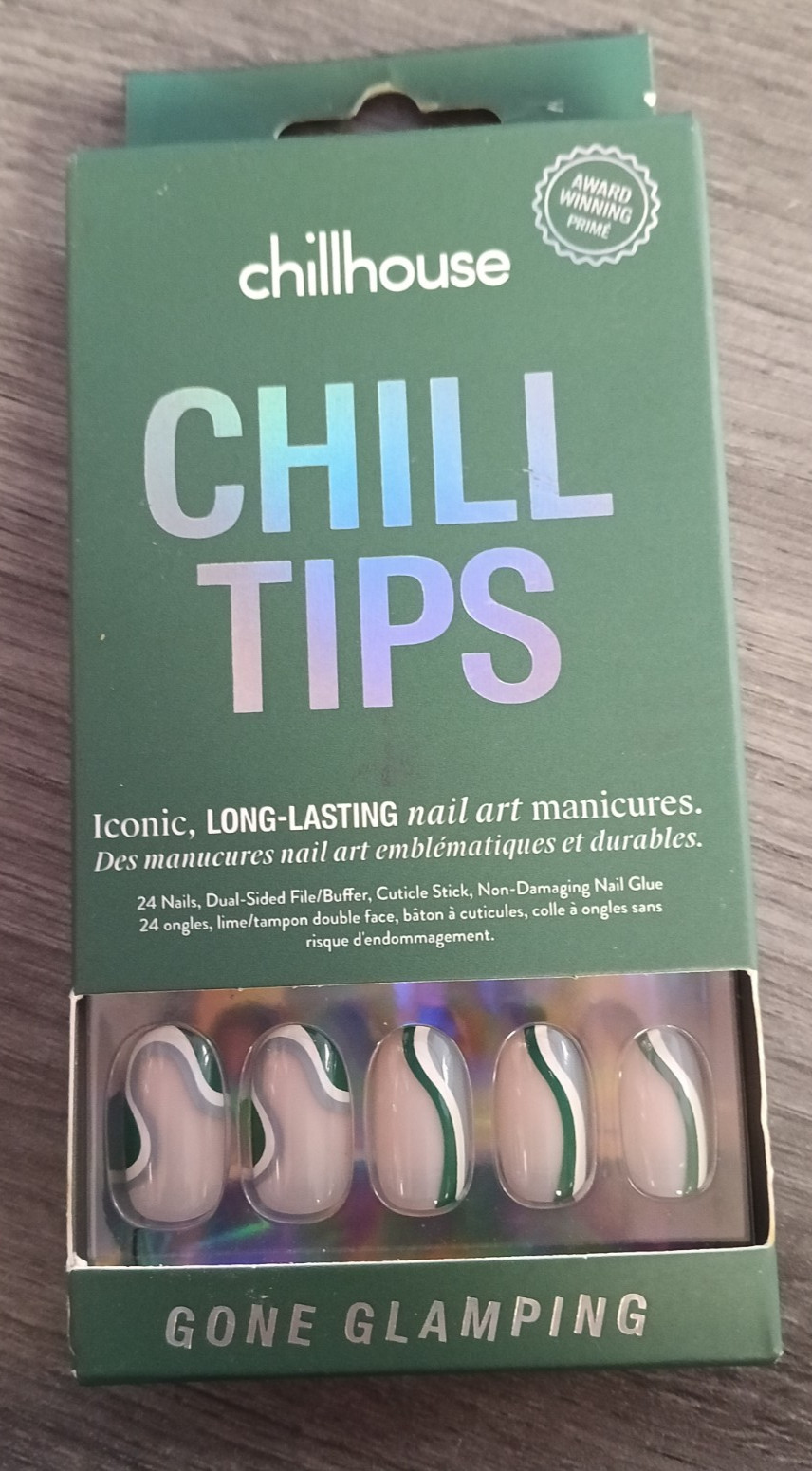 Chillhouse Chill Tips Fake Nails – Gone Glamping Green Camouflage Press On