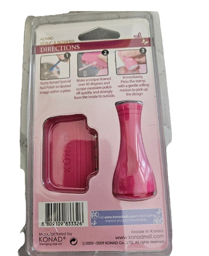 KONAD Double Side Stamping Nail Art Stamp and Scraper Set Stamping Nail Art Tool