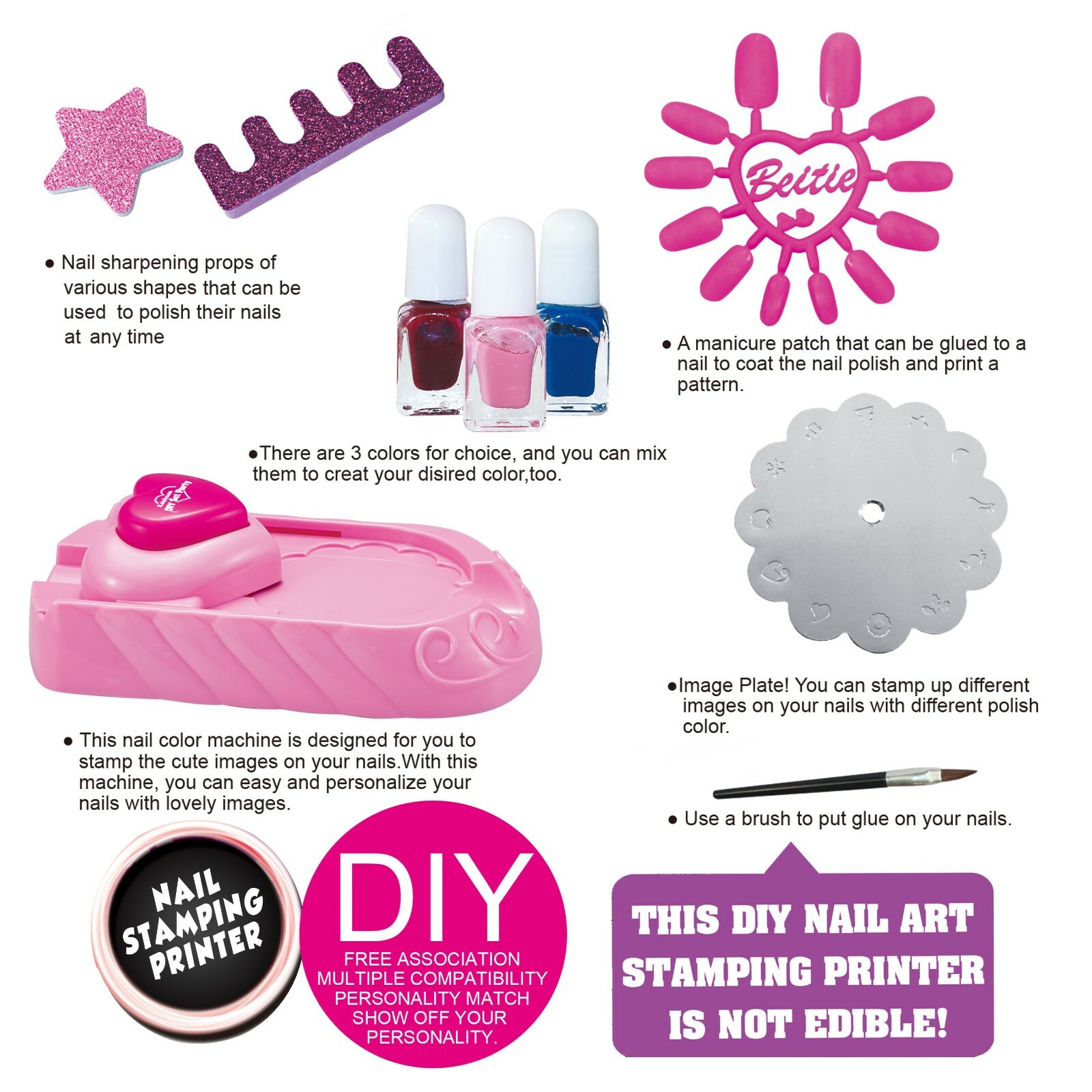 Nail Art Kit kids DIY you nail set