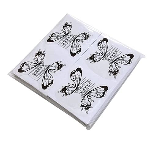 VNC 200 Pcs Nail Form Guide Acrylic Tip Extension Forms Black A-Normal Color