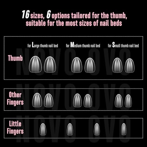 Extra Short Almond Nail Tips, Thick Extra Short Almond Thick Nail Tips 224